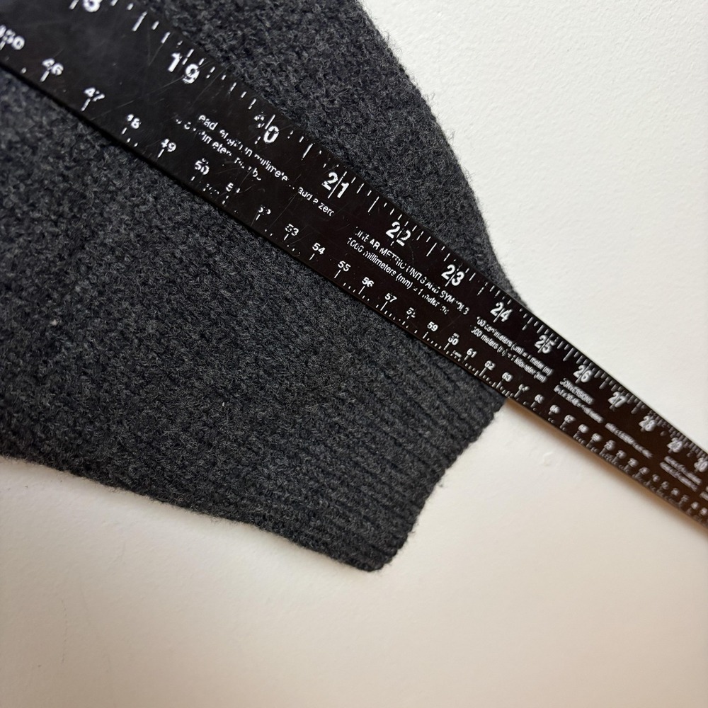 L.L.Bean Sweater Mens XLT Tall Gray Henley Mock Neck Wool Waffle Knit Pullover - Picture 8 of 9